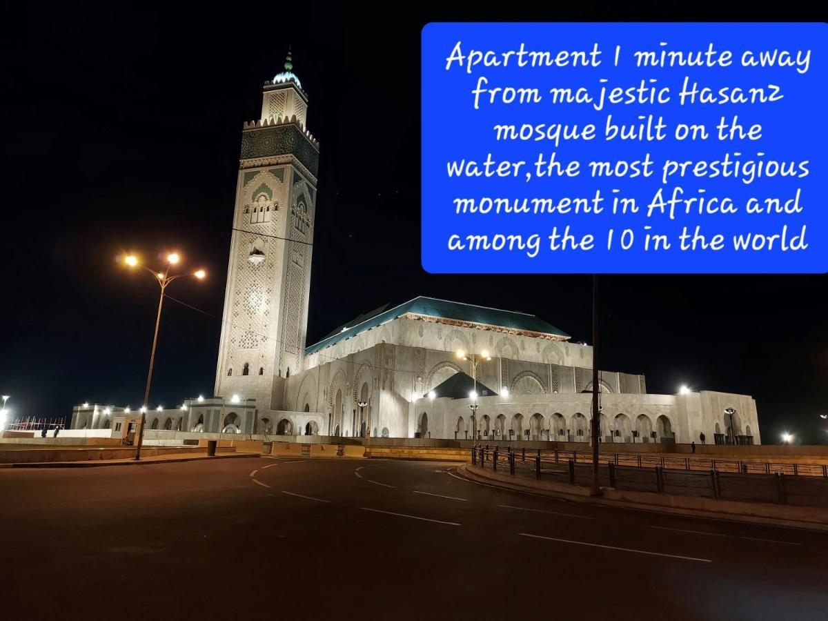 Luxury Downtown Apartment Of 80M2 In Front Of Hassan 2 Mosque And Sea From Family , Pour Famille , Interdit Couples Araabic Non Marie, Forbidden Unmarried Araabic Couples Basement Car Park 카사블랑카 외부 사진